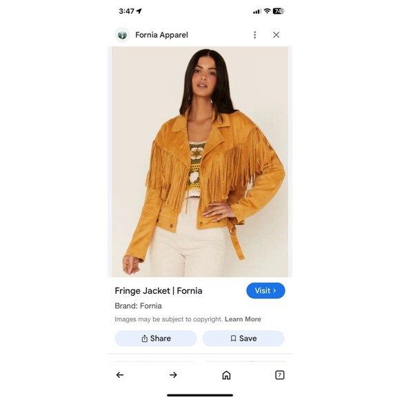 Fornia Women’s Beige Suede Fringe Jacket 2XL - Picture 11 of 11